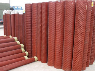RAL Colours Expanded Steel Plate Mesh 50*100mm Untuk Pondasi Pendukung Shotcrete